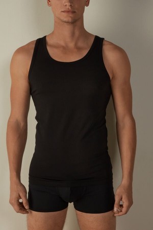 Intimissimi Crew Neck Tank Top Zwart | NLCIF97982